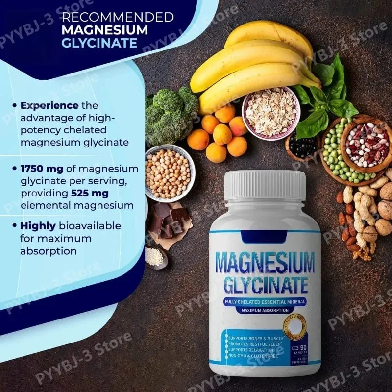 Magnesium Supplement 1000mg 7 in 1 Complex with Glycinate Citrate Malate Taurate Supports Muscle Relaxation Sleep Support 90 Ct — image 3