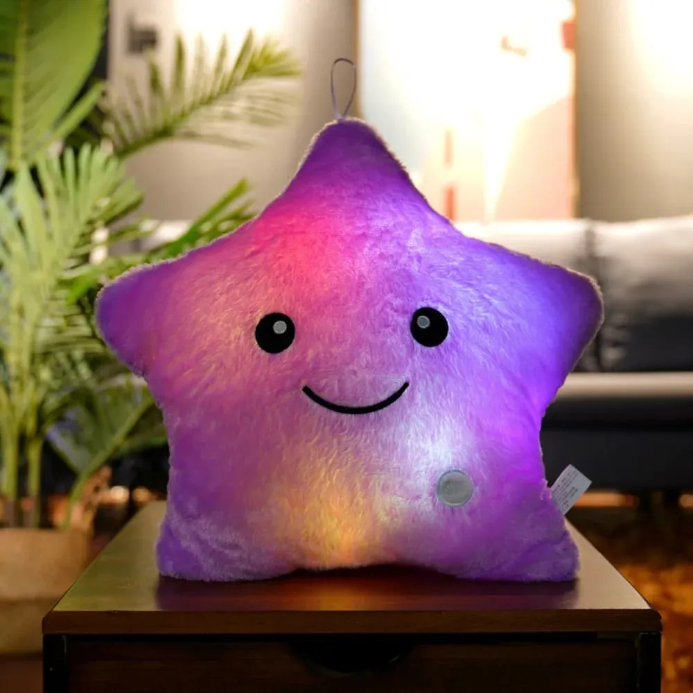Jouet en peluche étoile électronique LED, jouets doux pour bébé et enfant, poupée étoile LED, décoration de la maison, oreiller étoile douce