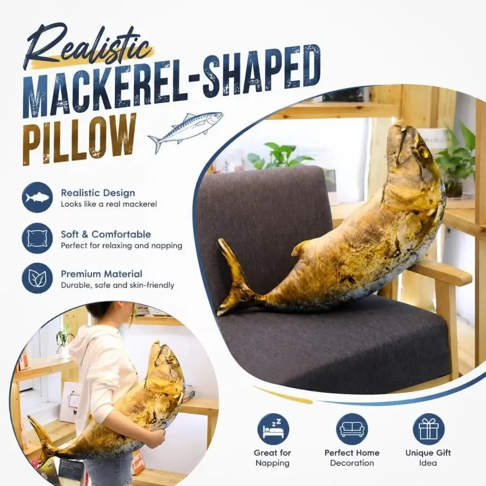 Gifts Realistic Mackerel Plush Pillow Plush Soft Stuffed Fish Plush Toy Mackerel-shaped Cat Toy Home Decor — image 3