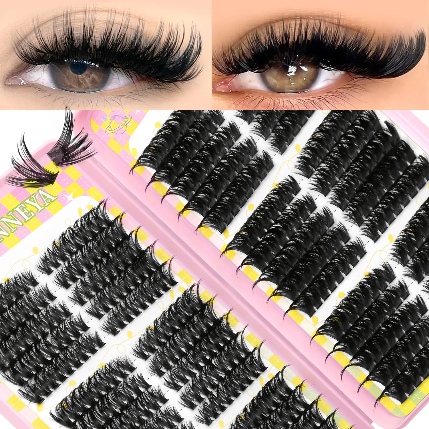 Lash Clusters 540pcs 60D+100D Eyelashes Extensions 2style Mixed Lash Book Fluffy Cat Eye Eyelashes False Lashes Makeup — image 3