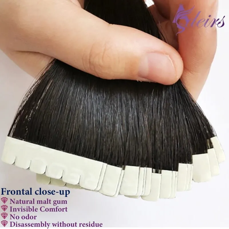 Mini Tape In Hair Extensions Really Human Hair Extensions Black Brown Blonde Invisible Tape In Straight 16"-26" For Salon — image 4