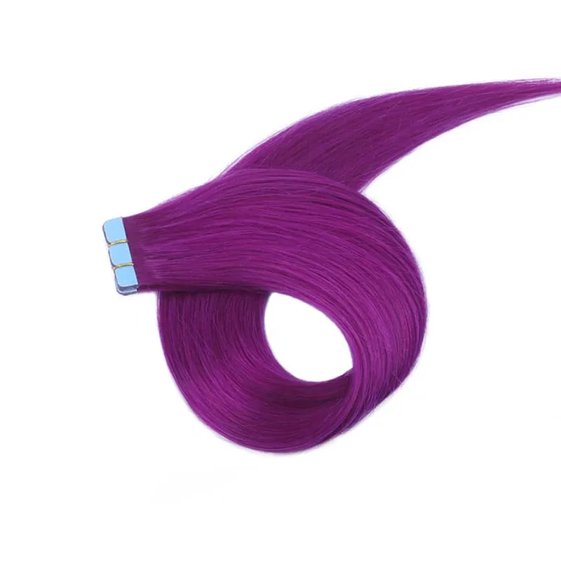 Mini Tape In Hair Extensions Skin Weft Machine-Remy Natural Tape in Extensions Pea Green 10pcs/pack 12-20 inch