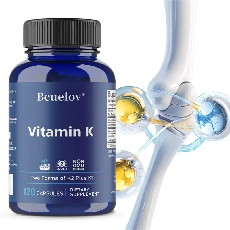 Vitamin K2 (MK-4 & MK-7) Capsules High Absorption Supplement for Bone Density Teeth Joint Cardiovascular & Immune Health — image 1