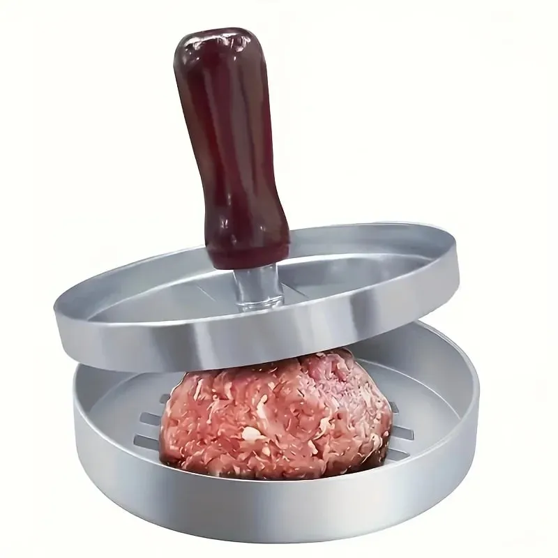 1 st non-stick hamburgare pressbiffmaskin hamburgerform i metall för nötkött ost Veggie hamburgare som passar för BBQ Grill matlagning — image 2