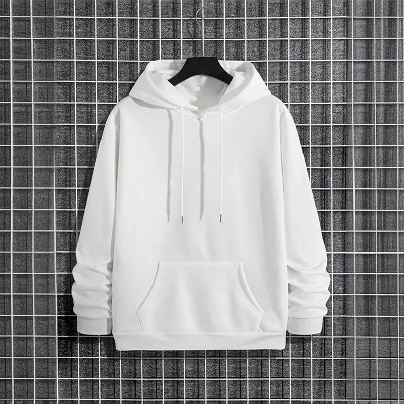 2025 Fall/winter New Arrival Men's Hoodie High Quality Solid Color Hooded Sweatshirt Male Home Outdoor Casual Fashion Pullover — image 8