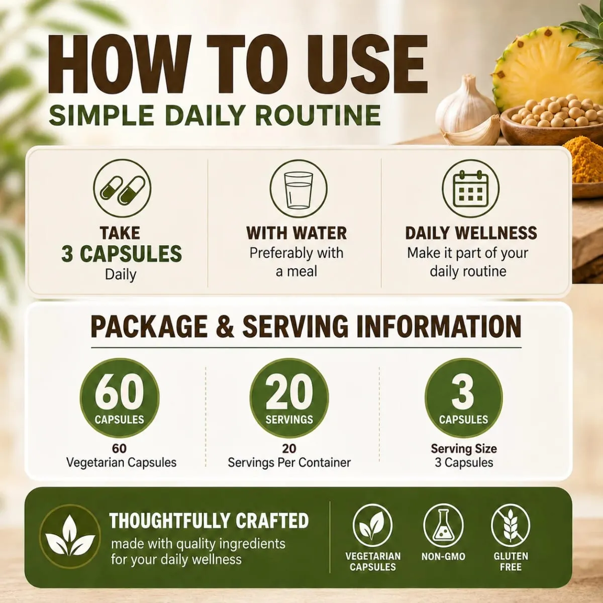 Nattokinase 10000 FU Per Serving Supports Heart Health Cardiovascular Blood Flow CoQ10 Bromelain Turmeric 60 Veggie Caps