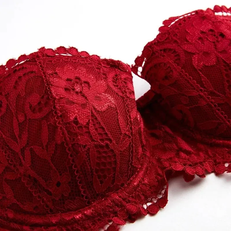 Sexy Bra Set Women Lace Push Up Seamless Bra Lingerie Set Daily Underwear Bra and Panty Set — image 4