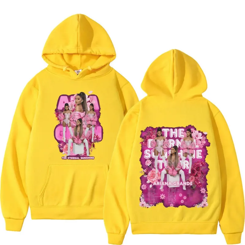 Cantora ariana grande tour 2026 gráfico moletom com capuz masculino feminino moda pulôver mangas compridas solto casual moletom de lã de grandes dimensões — image 12