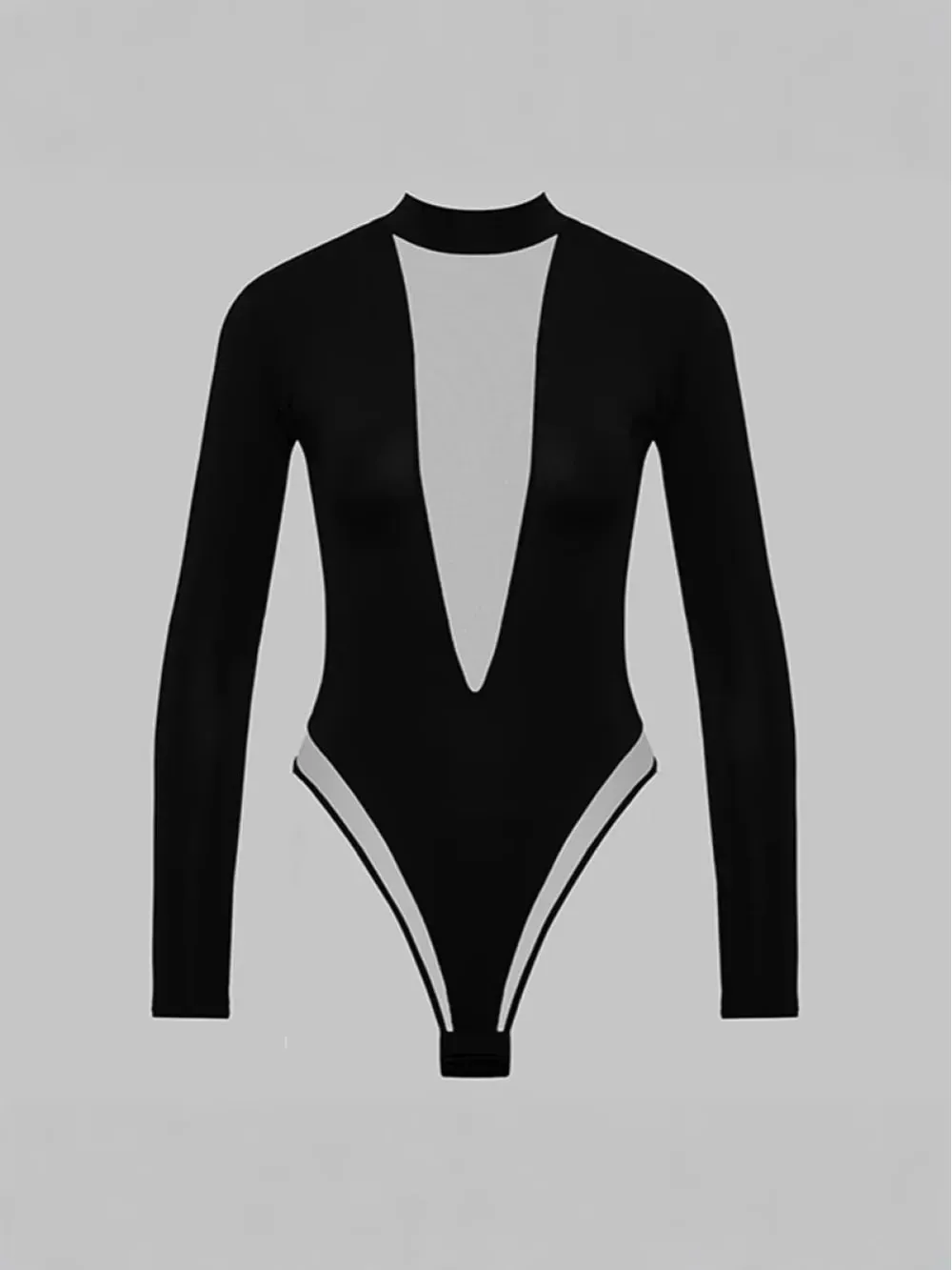 2026 new deep V perspective mesh splicing long sleeved black jumpsuit sexy spicy girl outfit party date niche trend fashion ins — image 7