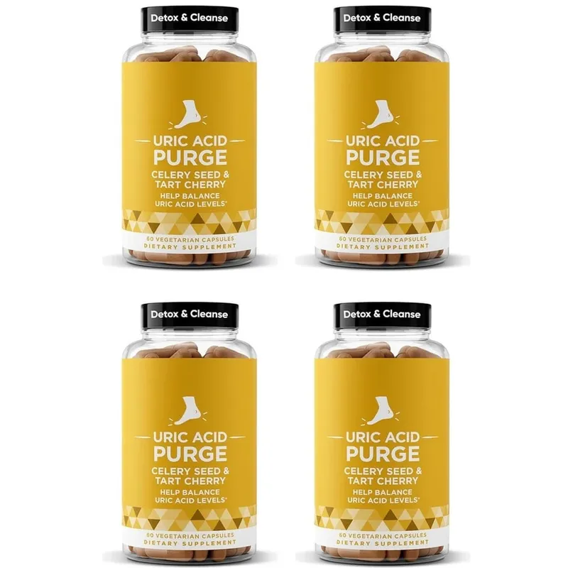 Uric Acid Purge Capsules with Celery Seed Tart Cherry Parsley Extract Vegetarian Formula Daily Joint Support Supplement 60 Count