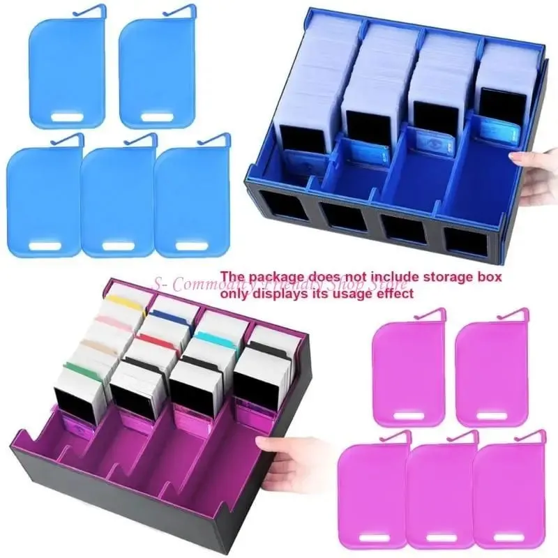 85AE 10Pcs Plastic Trading Card Box Baffle Clip Card Spacer Storage Classification Barrier Plate Clip Storage Partition Board