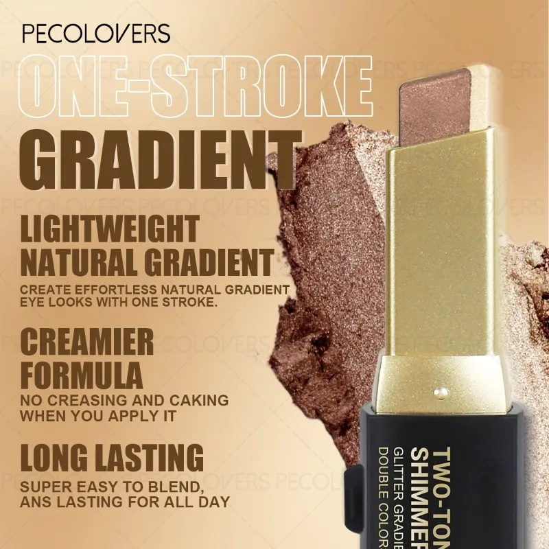 1PC Two-color Eyeshadow Stick Eye Highlighter Lazy Eyeshadow One Touch To Set High Color Development Eye Cosmetics — image 3