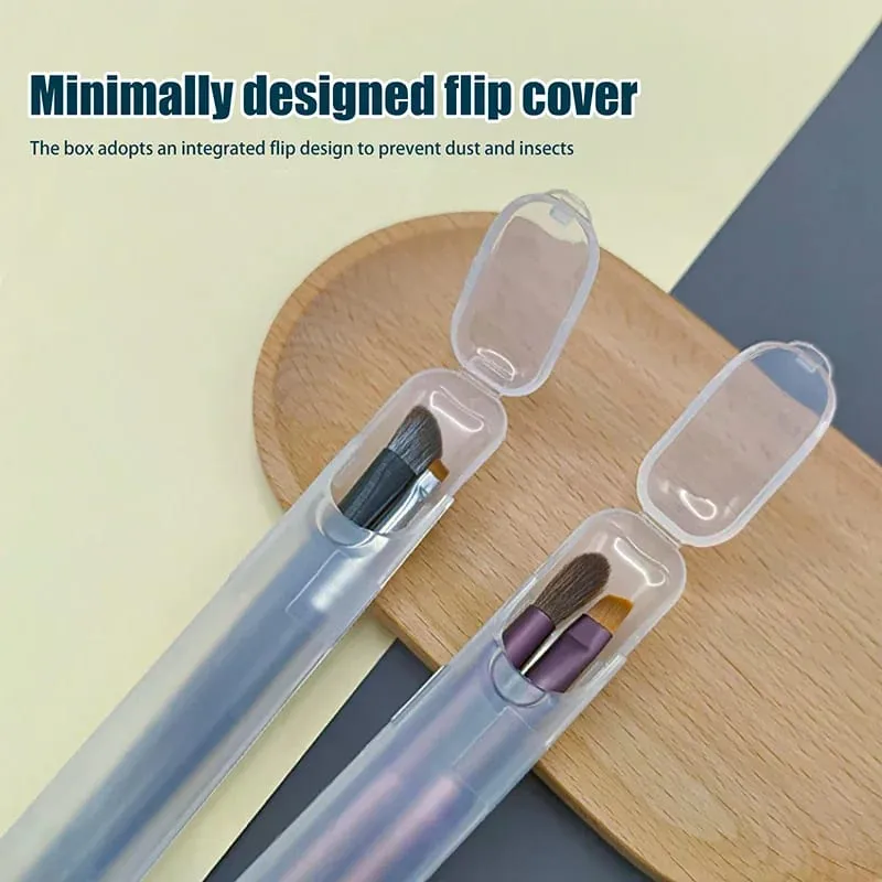 1PCS Portable Transparent Makeup Brush Storage Box With Cover Eyebrow Pencil Makeup Brushes Organizer Chopstick Case Beauty Tool — image 4