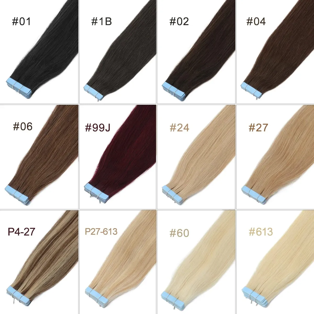 Tape in Hair Extensions Human Hair 12-22 Inch 30g 20pcs Skin Weft Seamless Tape in Real Remy Straight Hair for Women Daily Use