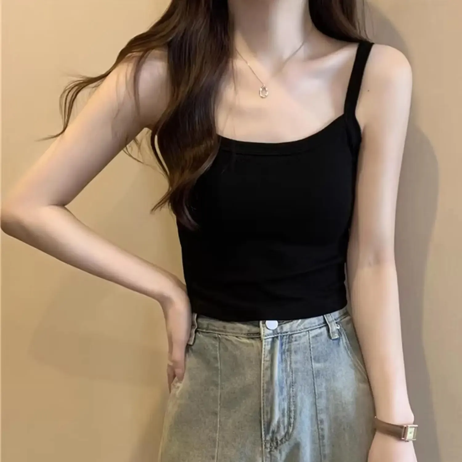 Sleeveless Women Tank Tops with Breast Pads Summer Sexy Slim Crop Top Basic T-shirt Vest Lingerie Bras Tube Tops Hot Underwear — image 4