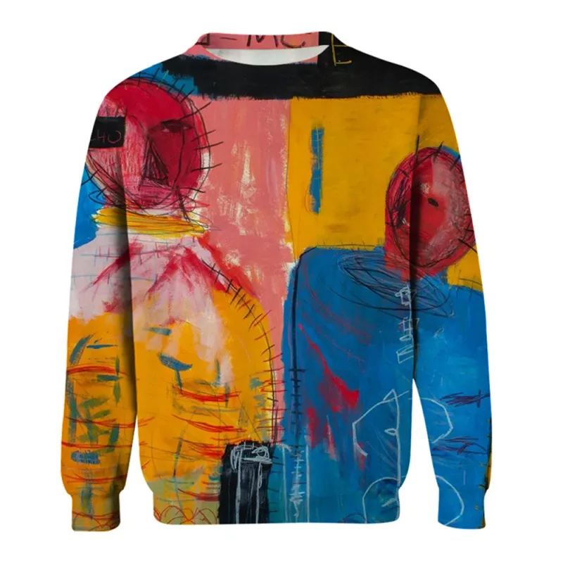 Mga Graphic na Sweatshirt ng Kalalakihan Para sa Mga Lalaki Graffiti Pullover Long Sleeve Sweatshirt Crew Neck Fashion Pang-araw-araw na Kaswal na Bakasyon sa Bakasyon Bago — image 19
