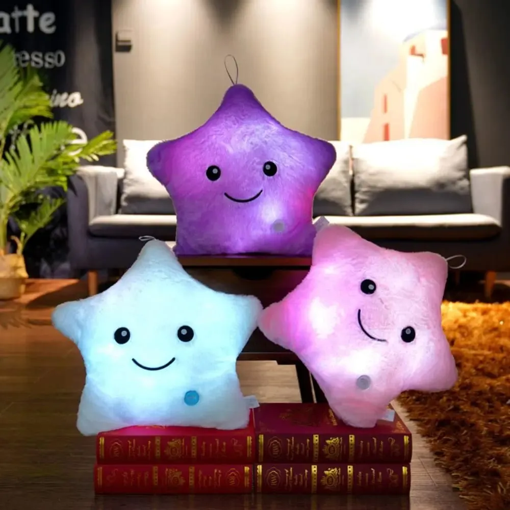Jouet en peluche étoile électronique LED, jouets doux pour bébé et enfant, poupée étoile LED, décoration de la maison, oreiller étoile douce