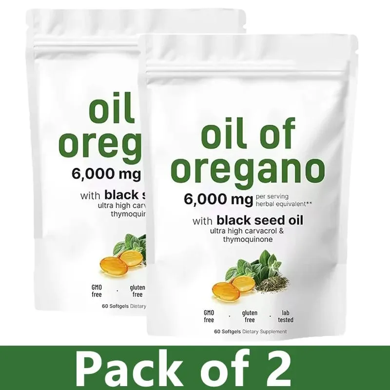 Oil of Oregano Softgels with Black Seed Oil 6000mg - Oregano Oil Capsules for Immune & Digestive Support - Non-GMO Gluten-Free — image 8