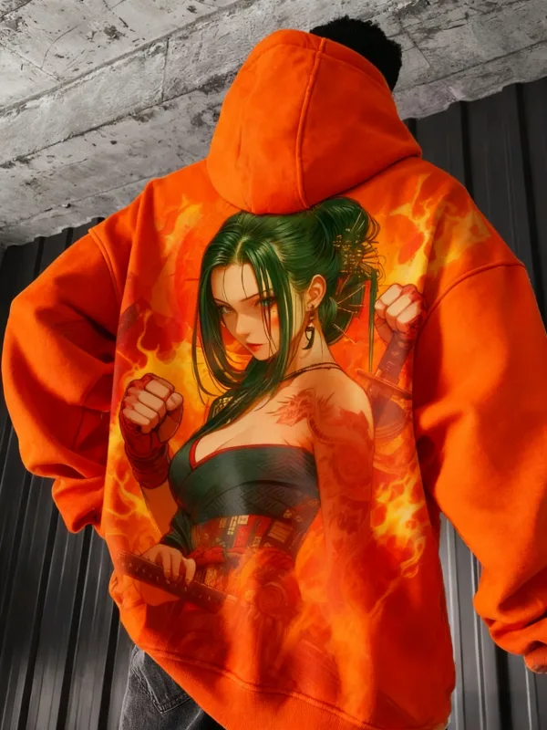 Hot Anime Girl Back Pattern Sweatshirt Casual Long Sleeve Hooded Pullover 3D Printing Top Fashion Oversized Men's Hoodies — image 5