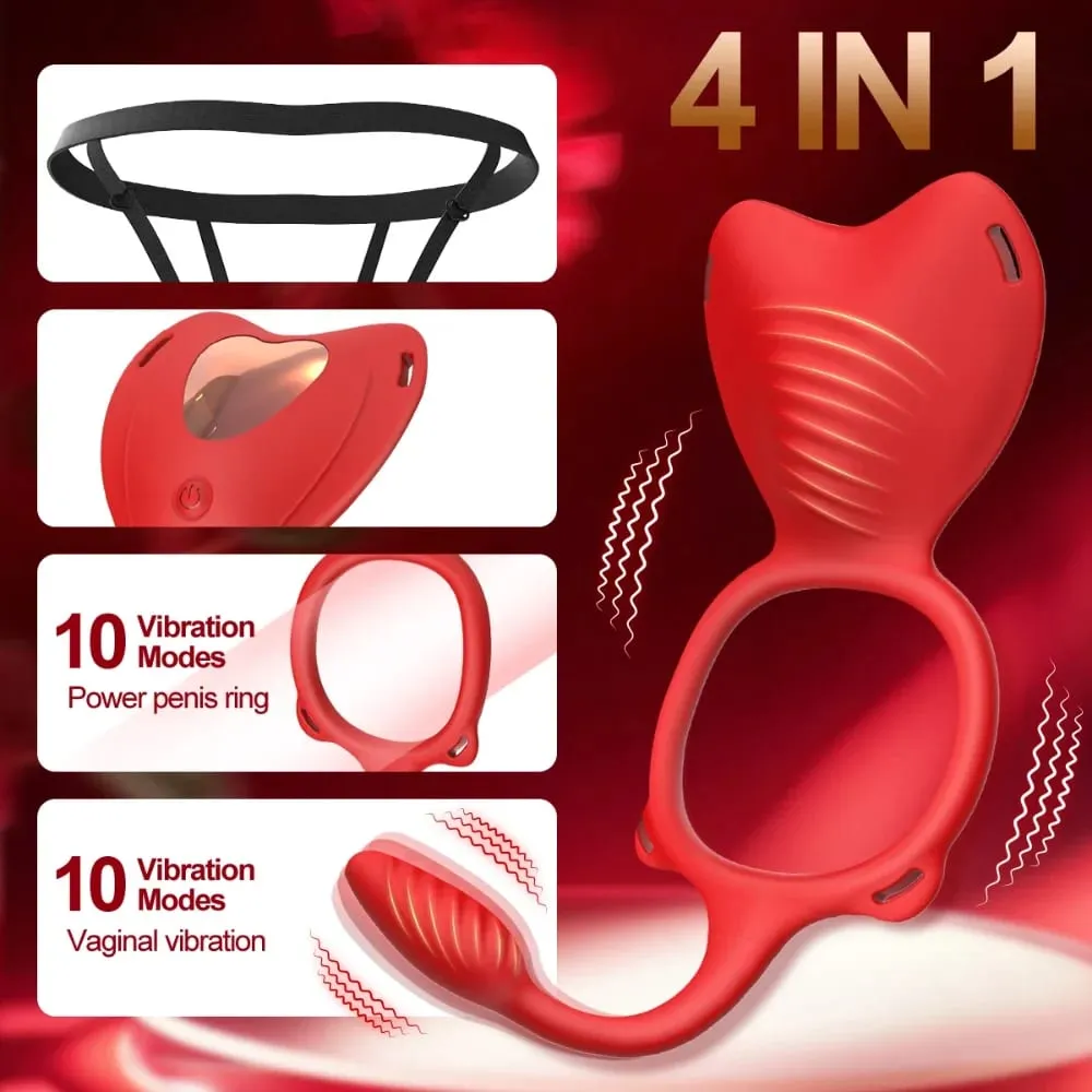 4-in-1 Wearable Vibrator 10-Frequency Vibration Penis Ring Clitoris Stimulator G-Spot Anal Massager Adult Sex Toys Masturbator — image 2