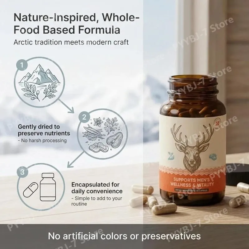Arctic Herbal Blend Supplement for Men Daily Support for Energy Stamina Overall Wellness Daily Health Supplements 60 Capsules — image 4