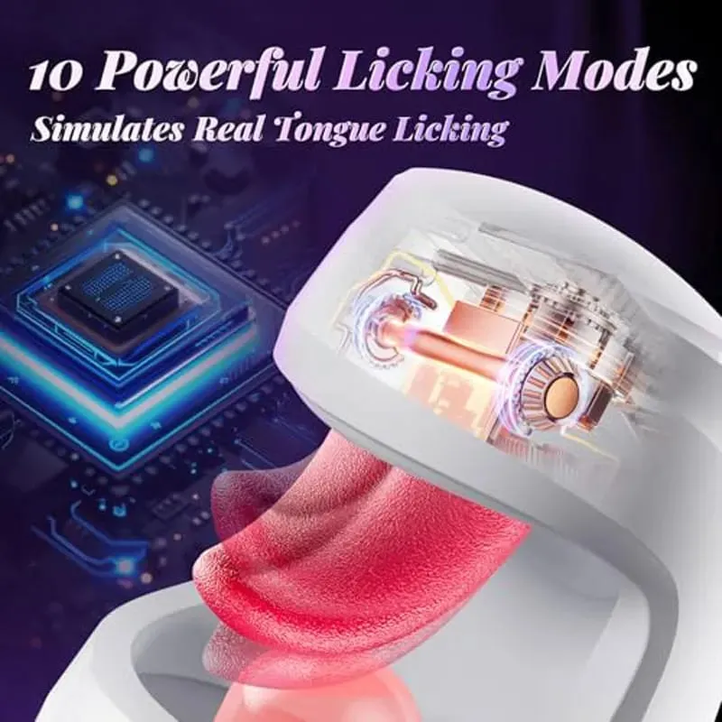 2025 Tongue Licking Male Masturbator 10 Thrusting Blowjob Sex Machine Stroker for Training Stimulation Sex Toys for Men Pleasure