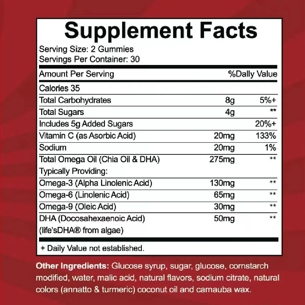 + DHA Gummies for Kids with Omega 3 6 9 + DHA Vitamin C - Healthy Brain Function Vision & Heart Health Vegetarian — image 7