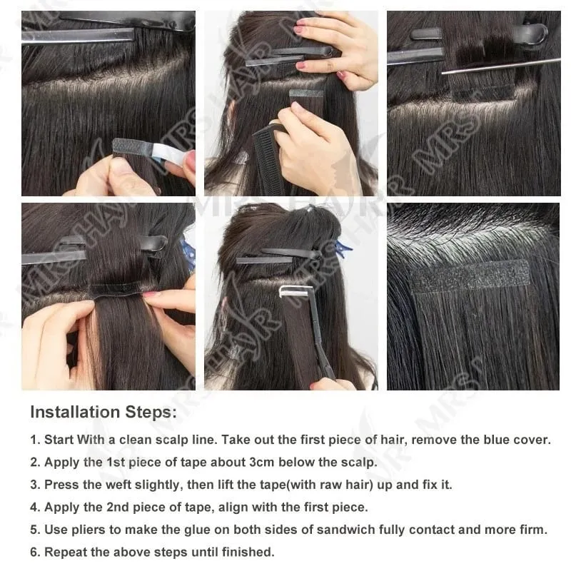 Tape in Hair Extensions Human Hair 12-22 Inch 30g 20pcs Skin Weft Seamless Tape in Real Remy Straight Hair for Women Daily Use