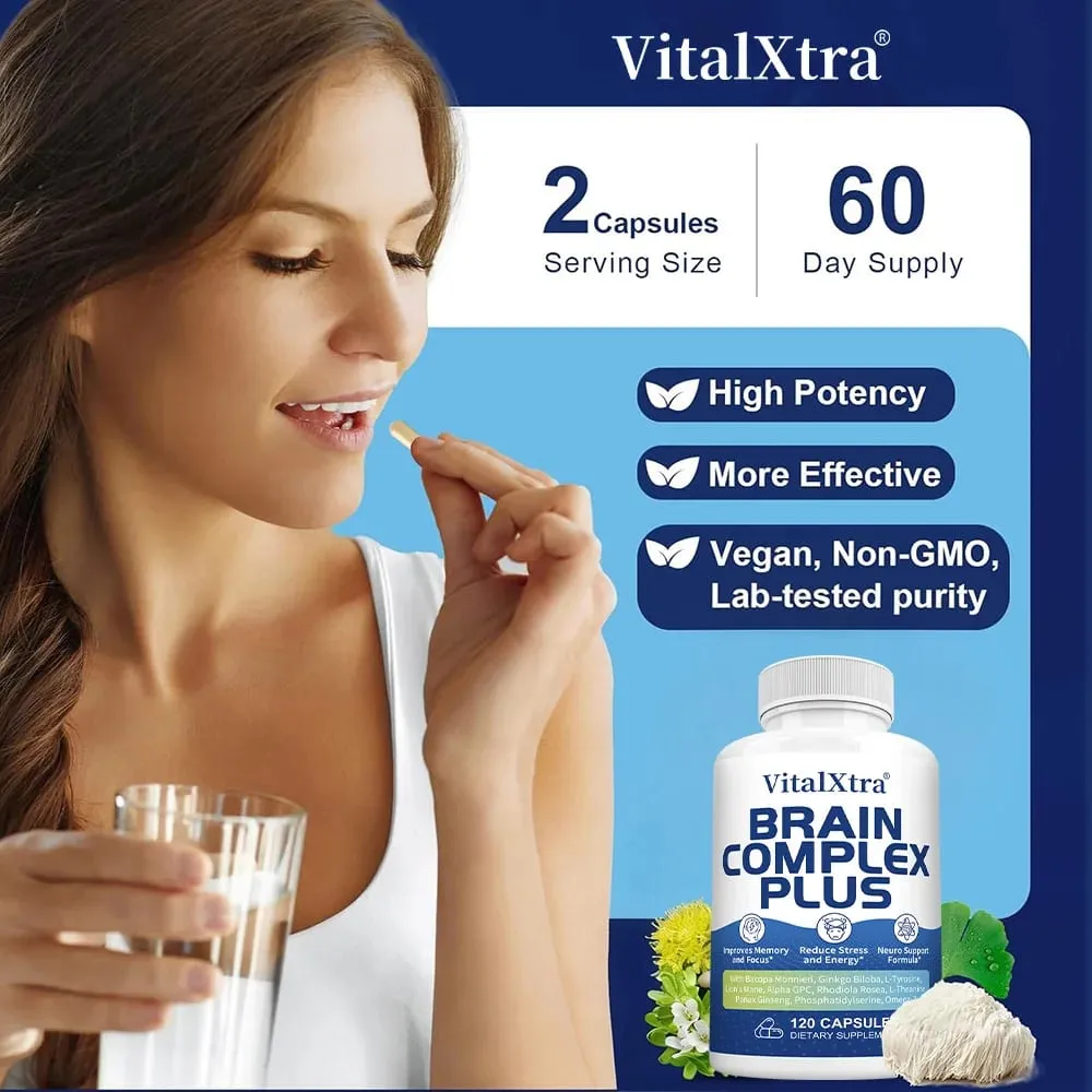Brain Supplements for Memory and Focus with Bacopa Monnieri Lion's Mane Ginkgo Biloba Mental Clarity & Cognitive Support — image 7