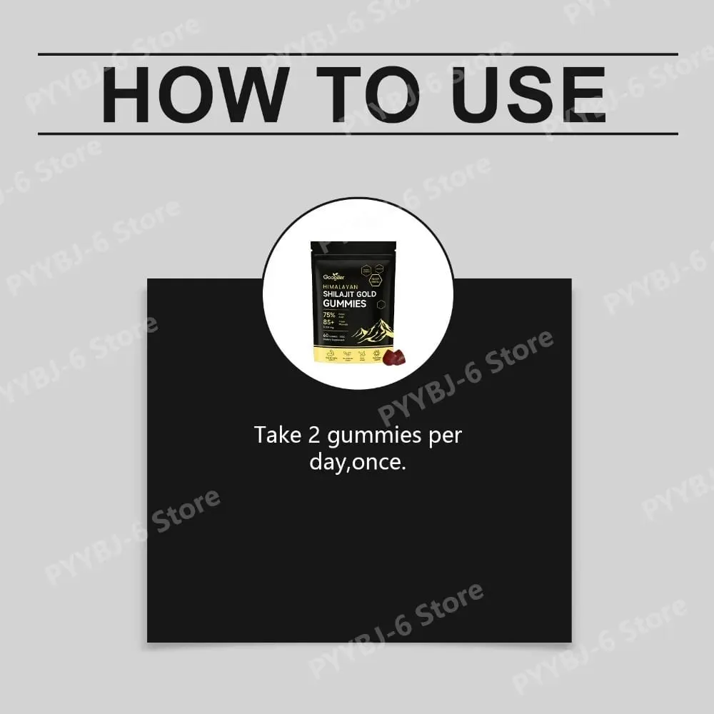 Himalayan Shilajit Gold 60 Gummies Minerals Formula suporta aumento de energia e vitalidade corporal Suplemento dietético nutricional natural — image 6