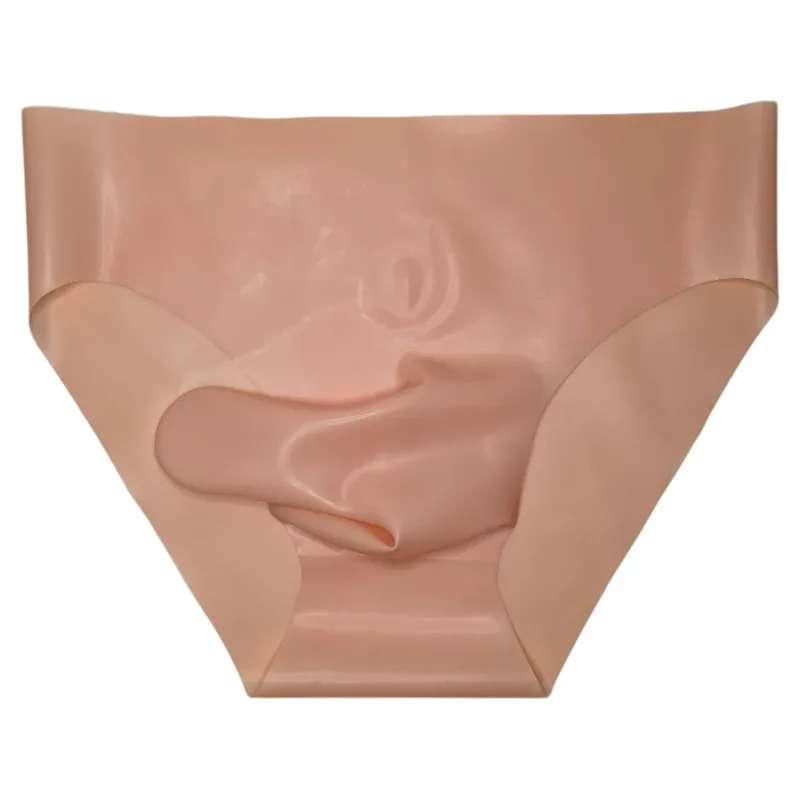 Men's Sexy Latex Erotic Underpants Seamless Rubber Sheath Sissy Briefs See-Through Couple Low Waist Panties Tight Safety Panties — image 16