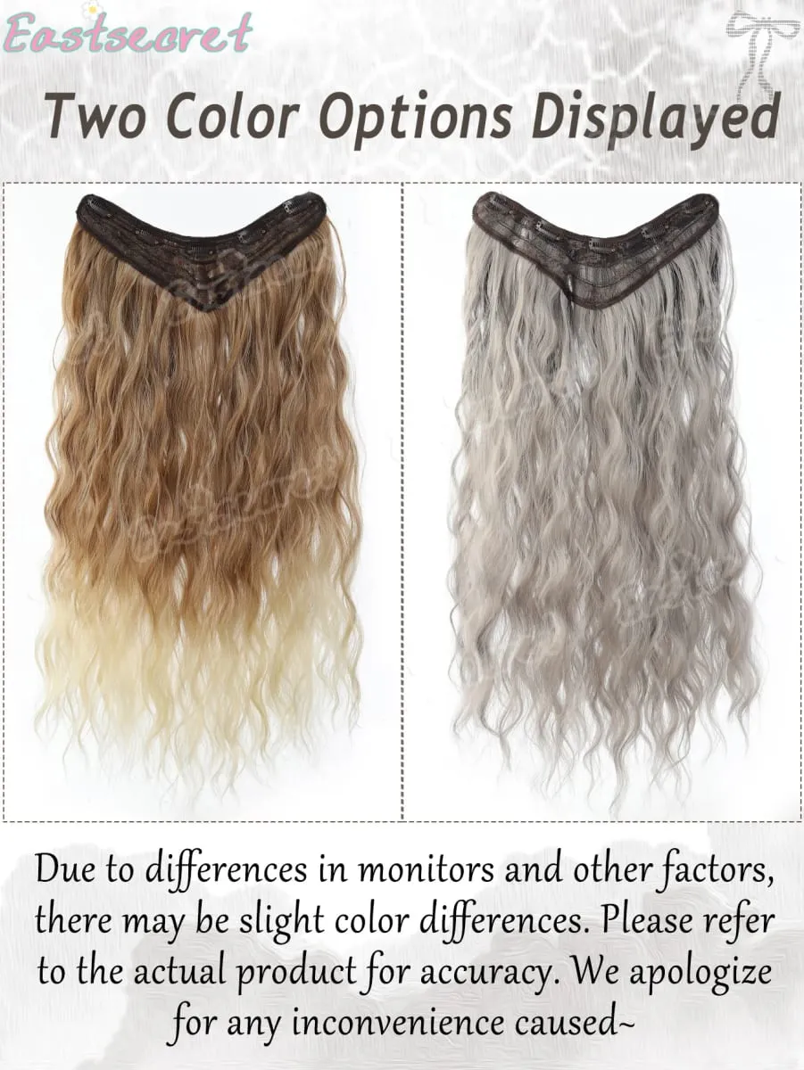 Synthetic Long Clip In One Piece Hair Extension 5 Clips V-Shaped Clip In Hair Extensions Heat Resistant Fake Hair — image 5