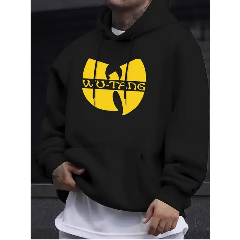 Hip hop années 90 wu clan t-tangs moletom com capuz masculino feminino casual outono inverno vintage moletom de lã manga comprida com capuz — image 1