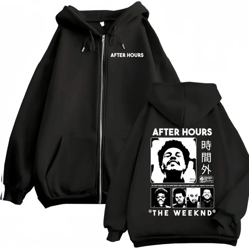 The Weeknd After Hours Til Dawn Zipper Hoodies Men Women Fashion Streetwear Jacket Sweatshirt Fleece Cozy Zip Up Pullovers Coats