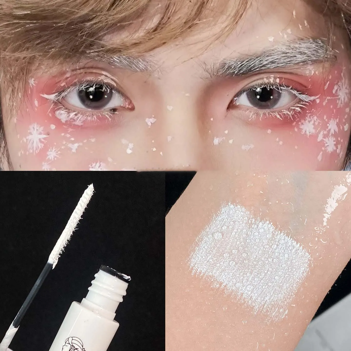 3D Lengthening White Lash Mascara Waterproof Multifunctional White Eyebrow Dye Cream Cosplay Stage Party Eye Makeup Tools — image 3