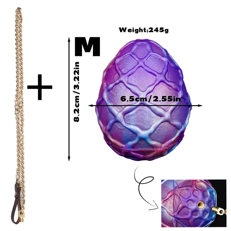 Large Egg Anal Plug Dildo With Chain Traction Butt Plug Couple BDSM Masturbation 18+ Women Oviposition Trainer Lay-Eggs Sex Toys