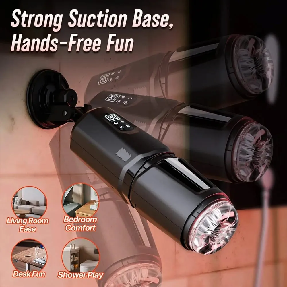 APP Control Automatic Thrusting Masturbator Cup 360° Rotation Licking Vibrating LCD Vacuum Penis Pump Enlargers Sex Toys for Men