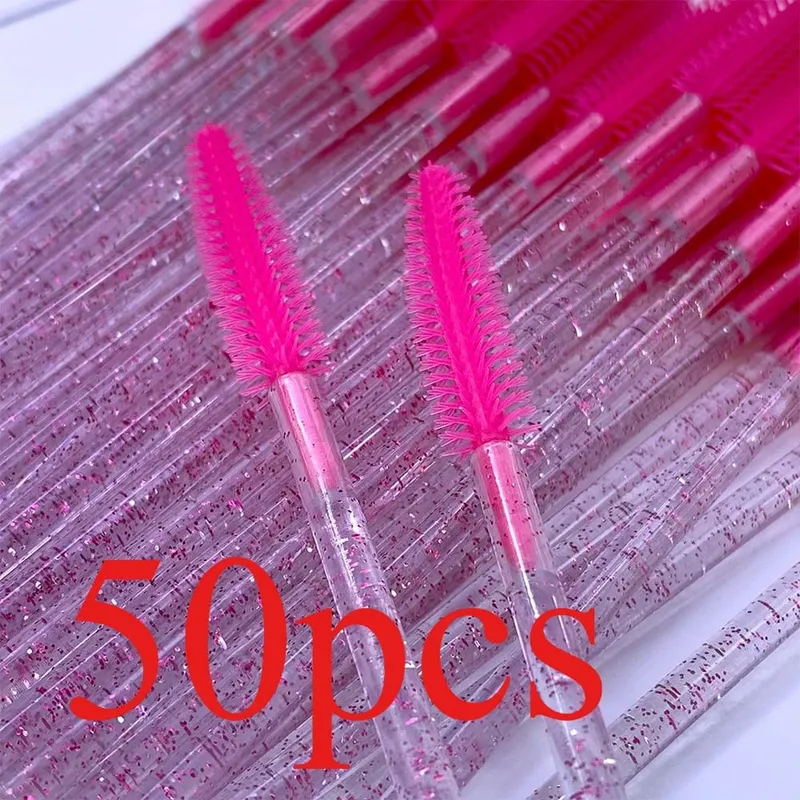 50/100 Pcs Silicone Crystal Mascara Wands Disposable Diamond Eyelash Brushes Comb Beauty Makeup Brush Tools for Women — image 10