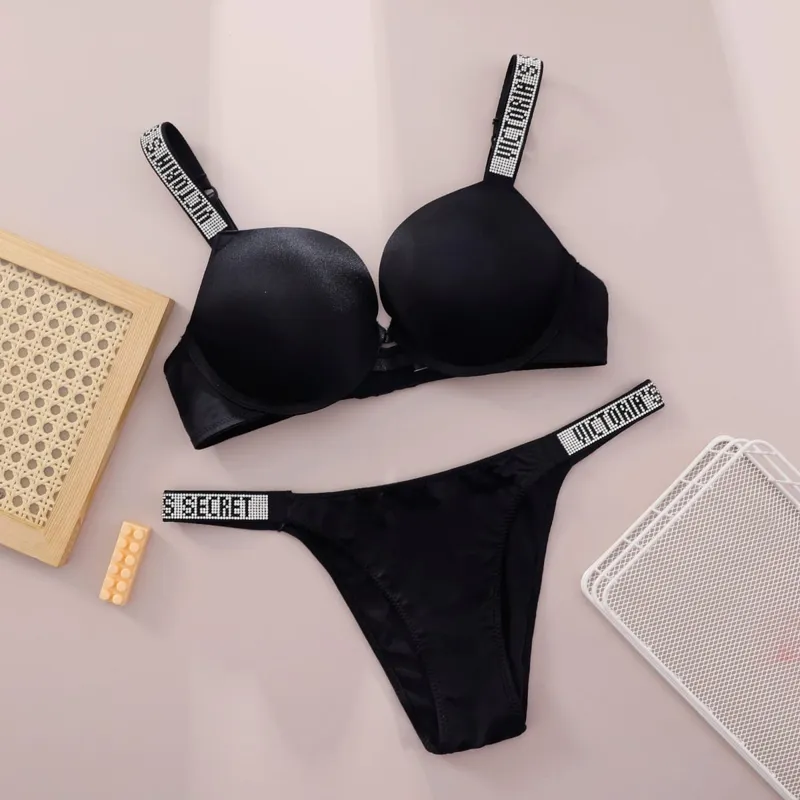 New V Lace Lingerie Set Bra and Brief Women's Sexy Bra and Panty Set Comfortable push up Shapewear Adjustable Padded Gathered — image 16
