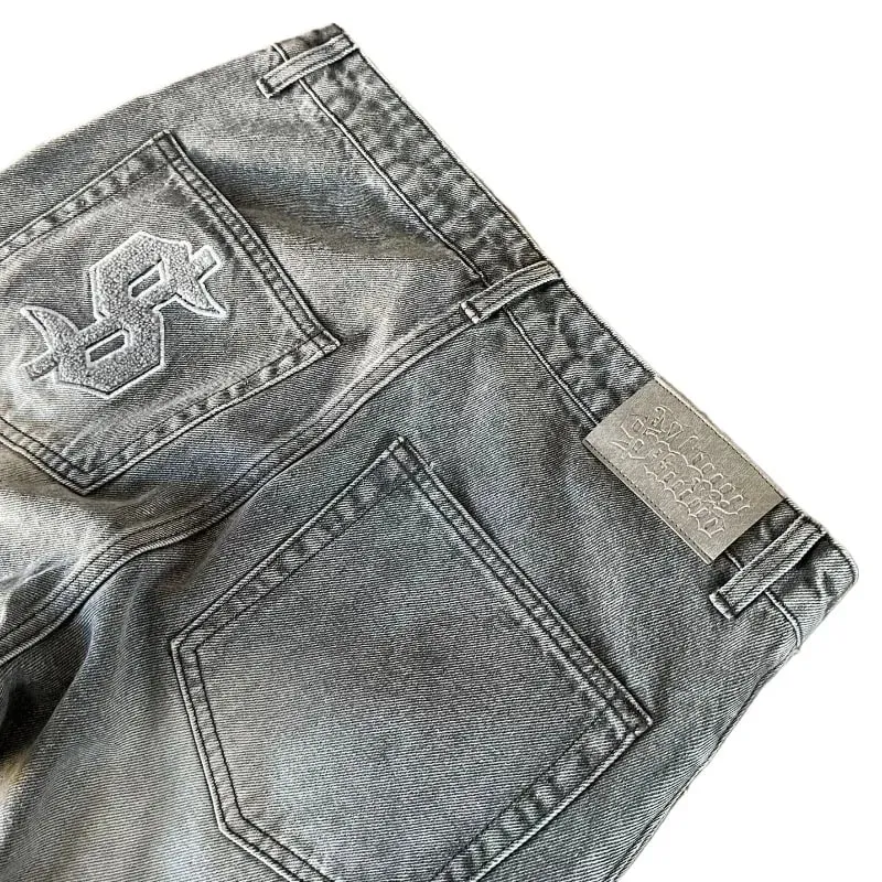 American Retro Y2K Dollar Embroidered Flared Jeans Simple Trendy Loose Wide-Leg Washed Jeans for Men and Women 2025 New — image 7