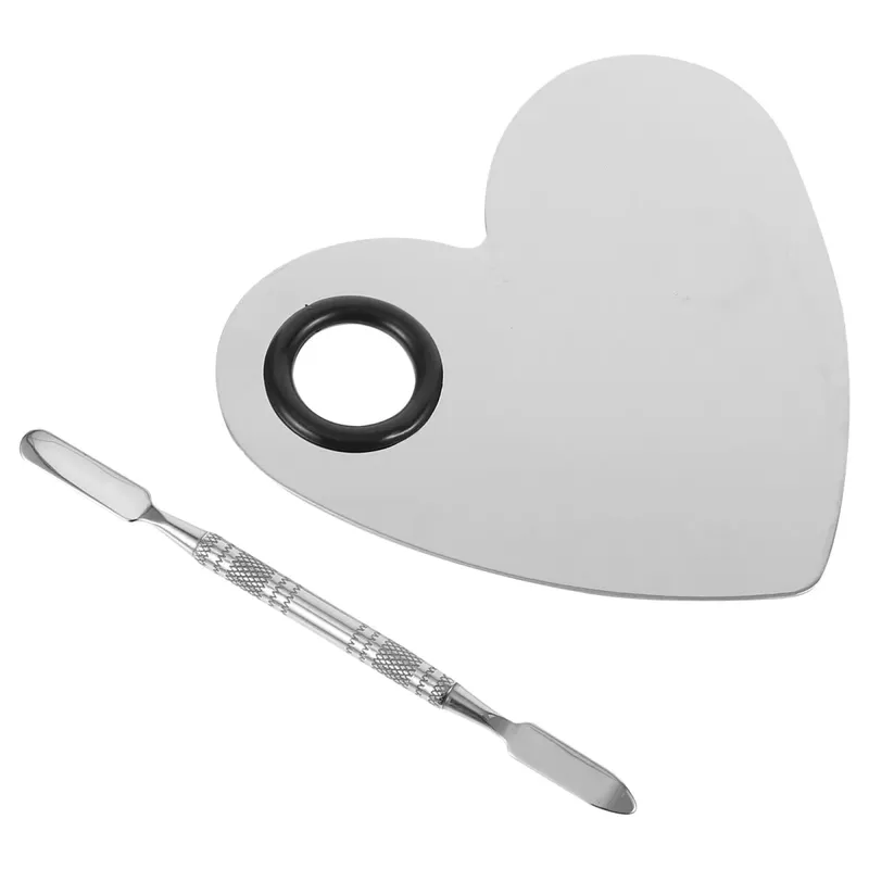 1Set Heart Shape Nail Art Tool Stainless Steel Makeup Plate Easy Clean DIY Manicure Color Mixing Palette — image 3
