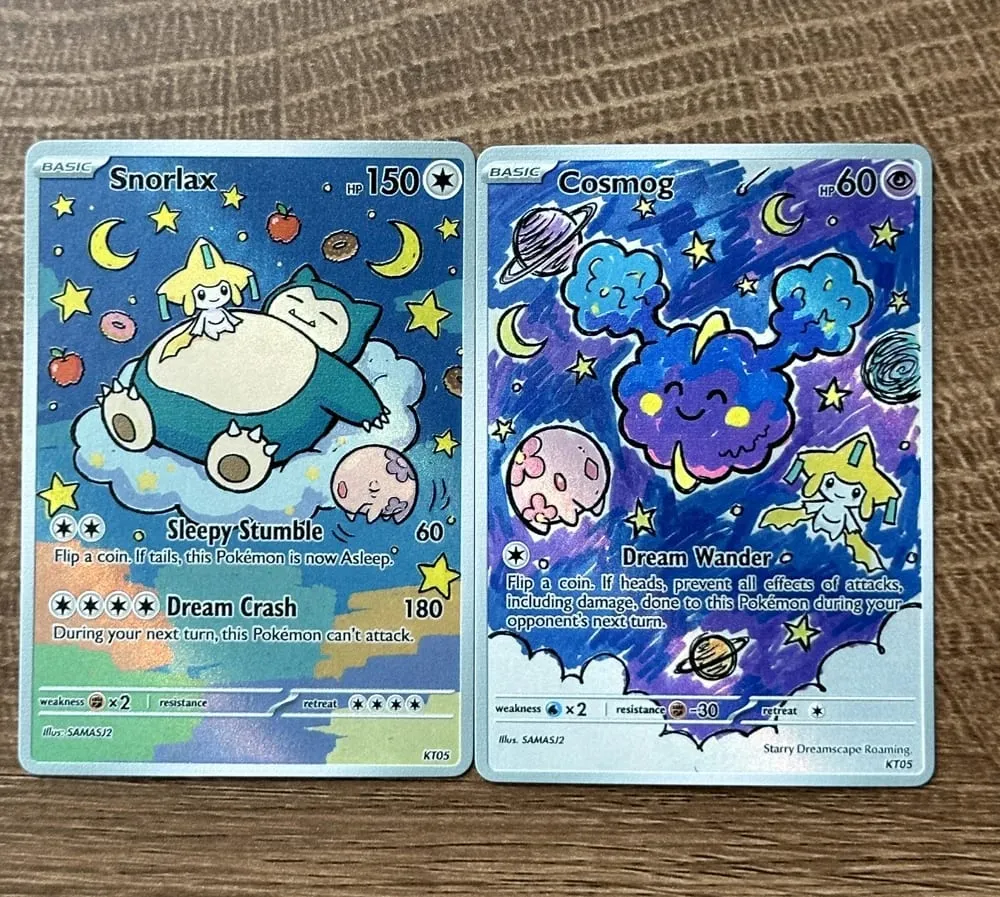 Pokemon PTCG Cards Jirachi Snorlax Cosmog Musharna Starry Dreamscape Roaming Style Collection Cards 5Pcs Pokemoncards Gift