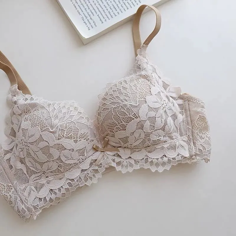 Modest Japanese Style Abaya Lace Bra Set Women Luxury Push Up Small Bust Support Anti Sagging Full Coverage Comfort MOYISU Sexy — image 8