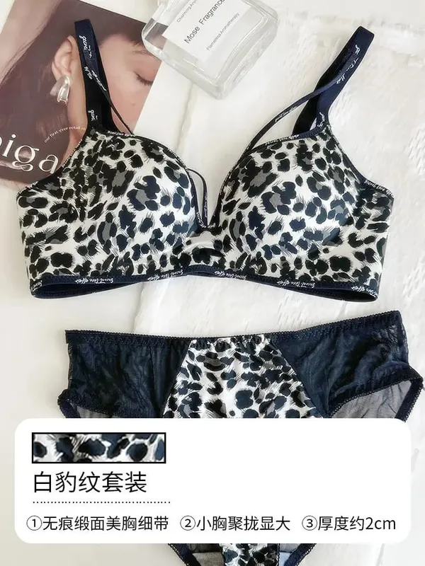 Stylish Leopard Print Seamless Wireless Lingerie Thin Comfortable Gather Small Breast Pretty Breast Shape Casual Wear Soft S-XL — image 15