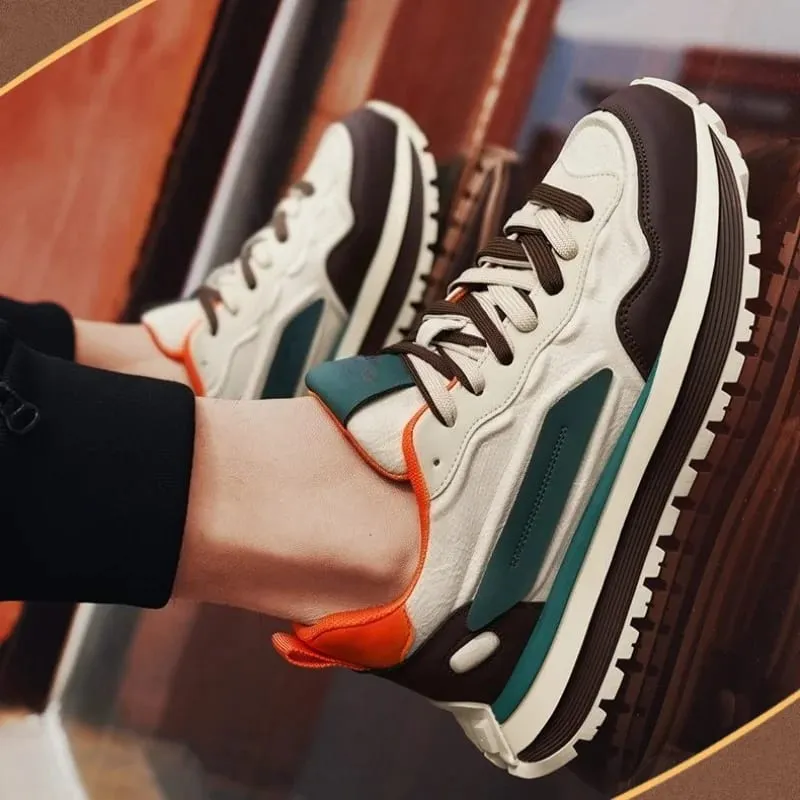 Men Sneakers Platform Casual Shoes New Lace Up Running Shoes Outdoor Non-Slip Footwear Fashion Height Increasing Men Shoes — image 7