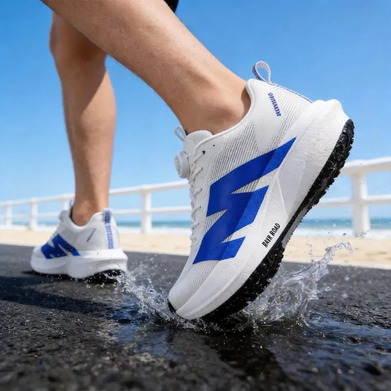 New Men's Carbon Plate Sneakers Outdoor Soft Sole Air Cushion Mesh Sports Running Shoes Light Nonskid Casual Couple Tennis Shoes