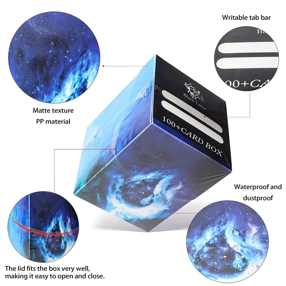 100+ BASIC LANDS Plastic Trading Card Box Holds Double-Sleeved Cards TCG/CCG Storage Card Deck Case for MTG/YGO With Two Divider — image 4