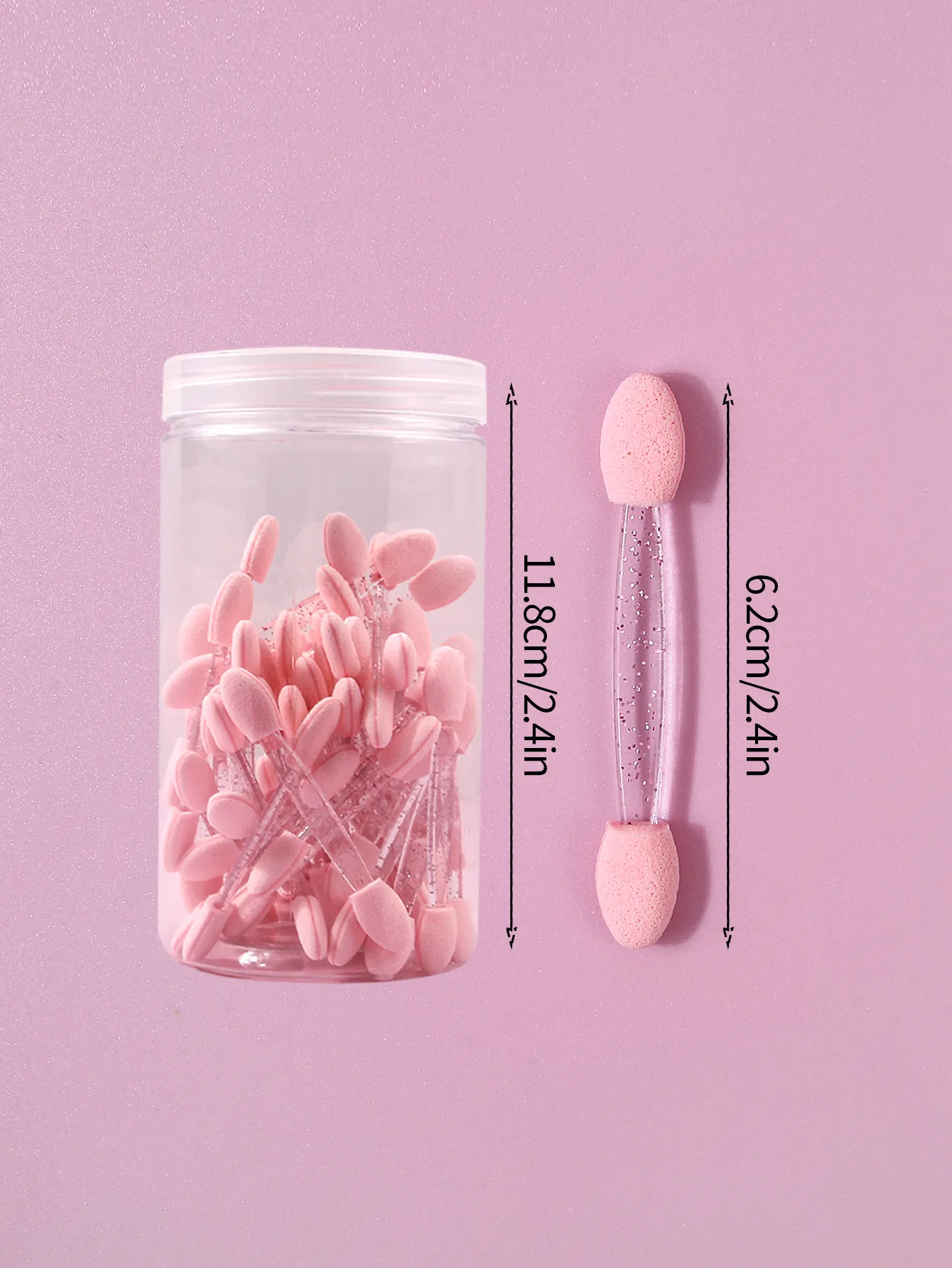 50pcs Disposable Eye Shadow Brush Makeup Dual Sided Sponge Nylon Set Eye Shadow Brushes For Cosmetic Applicator Makeup Tools — image 6