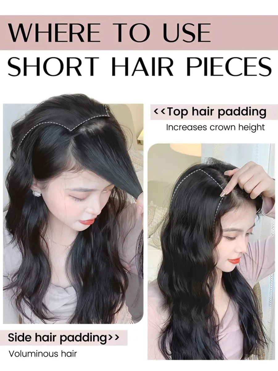 Synthetic Invisible Seamless Hair Pads Clip In One Piece Increase Hair Volume Hair Extensions Top Side Cover Hairpiece — image 5