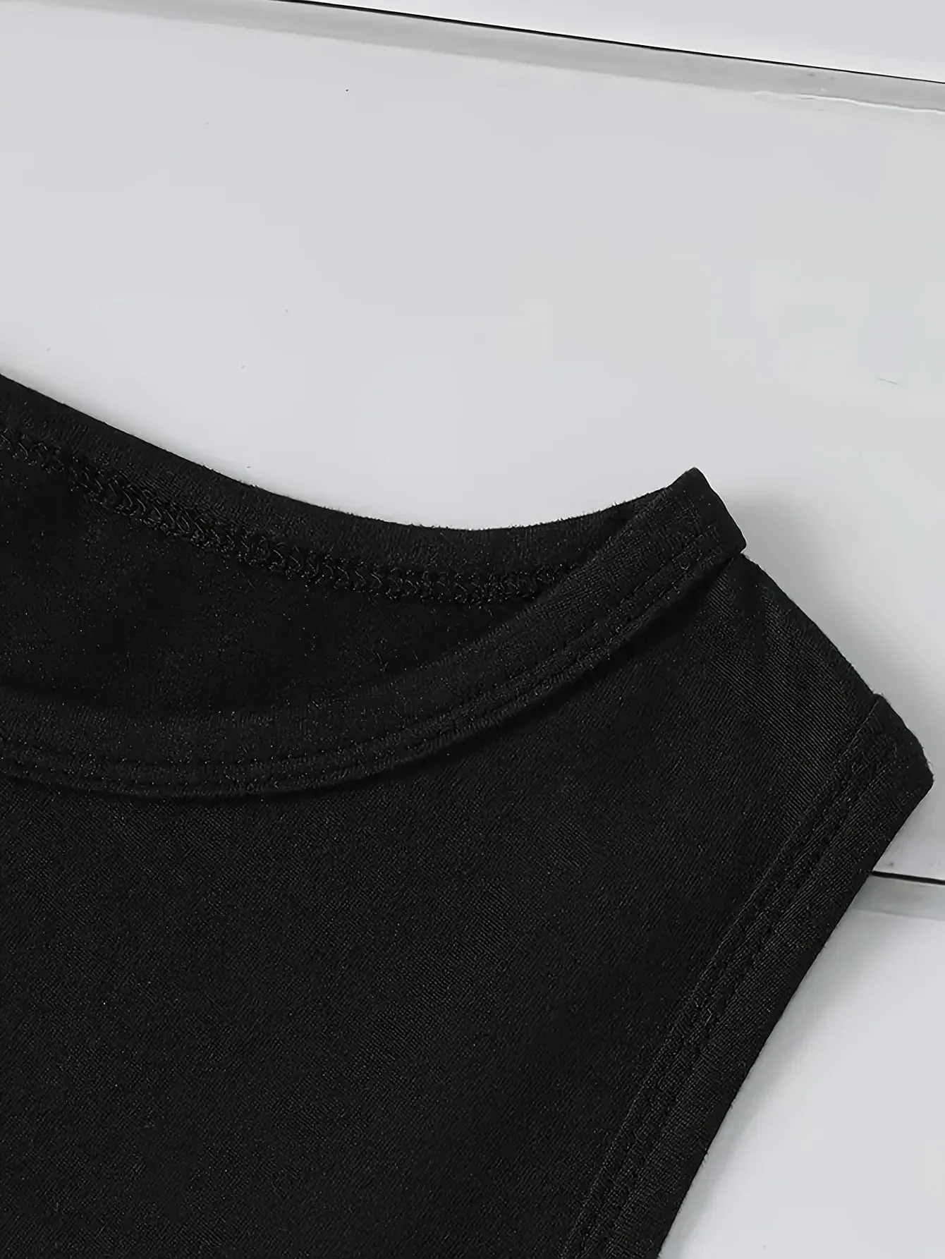 Letter Print Black Tank Tops Sleeveless Crew Neck Vest T Shirt Women's Fashion Graphic Tshirt Y2k Outfit Clothes Female Ladies — image 4